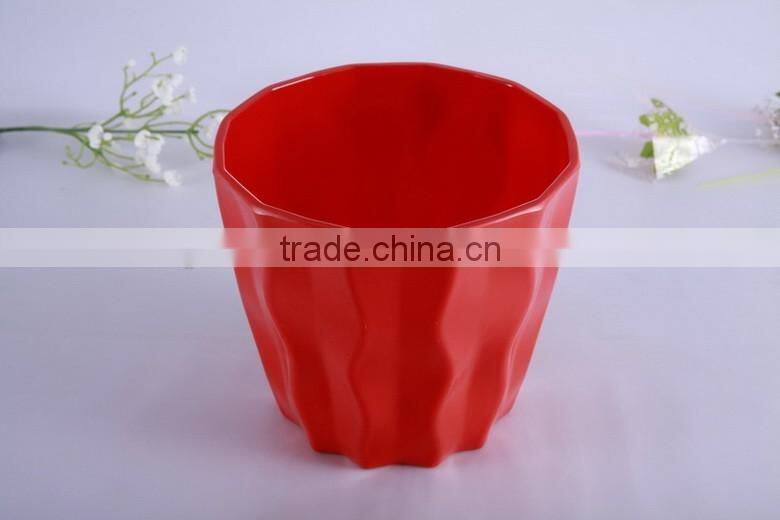 Modern Abstract Waves Design colorful melamine Flower Plant Container / Decorative Outdoor Planter Pot, planter metal flower pot