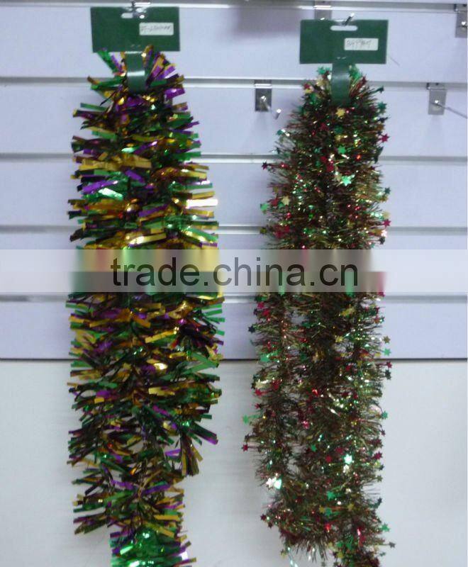 Christmas tinsel ornaments