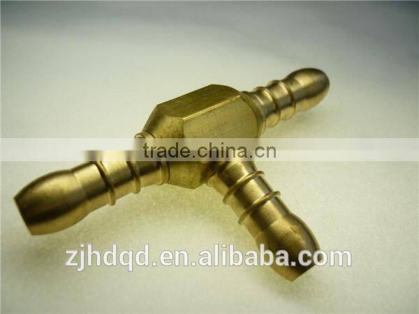 T-type hose barb connector , high quality tee hose barb with male size ,3/8" 1/2" 3/4" size