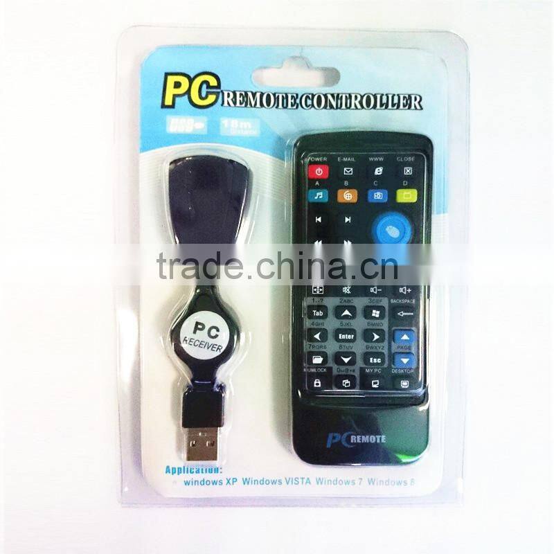 Hot Selling Wireless Controller PC Computer Remote Controller Media Center fly Mouse & USB Receiver For Windows 7 XP VISTA