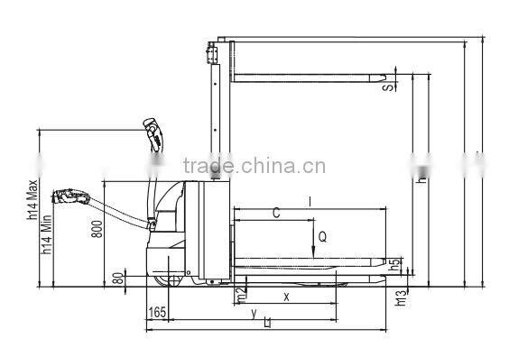 800KG walkie Double Lift electric forklift truck Stacker