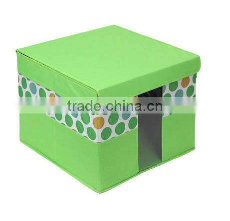 fresh green color classic spotted storage box with clear window