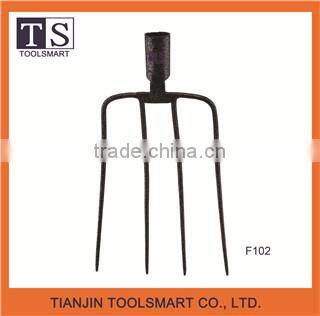 garden steel spading fork head with 4 prongs