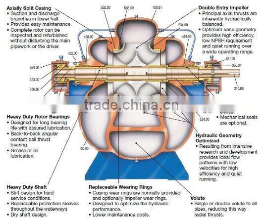 Agriculture farm irrigation split casing water Pump