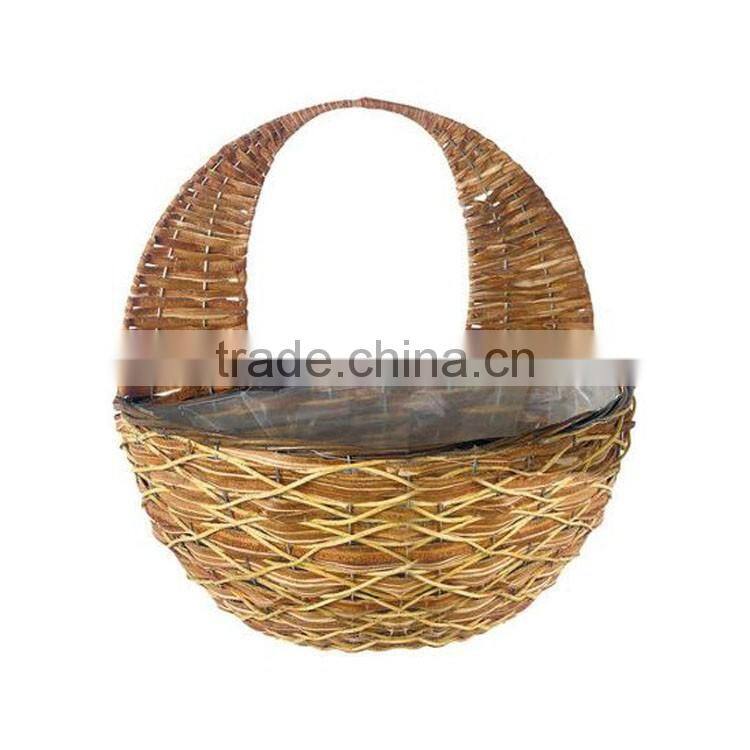 Handmade decorate flower basket plant fiber wall hanging planter