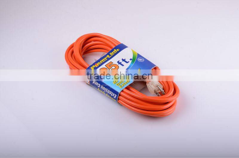 H60047 25ft 25' Extension Cord Orange Power Outdoor Heavy Duty 16 AWG 3 Wire Grounded