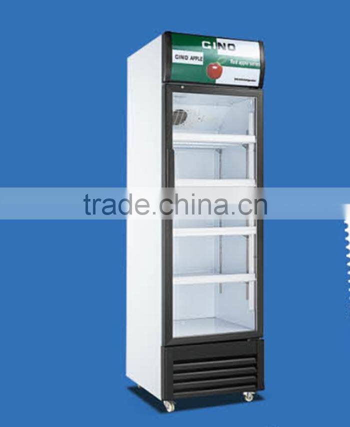 high quality single glass door showcase fridge for sale