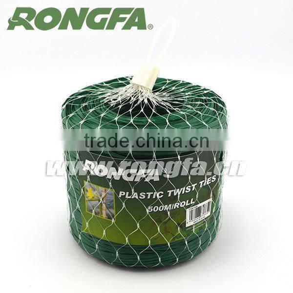 Green Color Plastic Twist Ties For Garden Binding