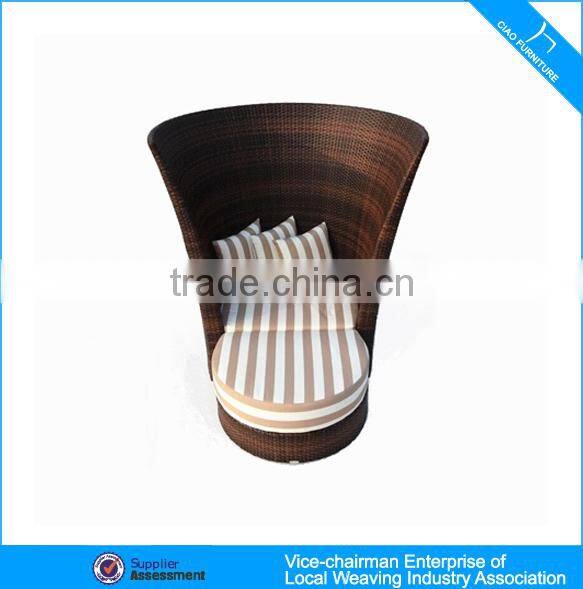 Garden furniture large rattan sofa chair with ottoman 4307