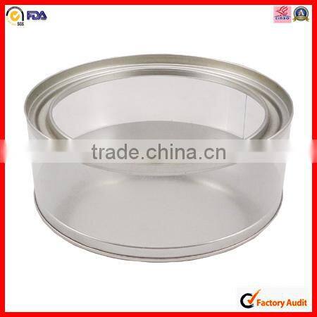 food packing factory round transparent tin pvc bucket