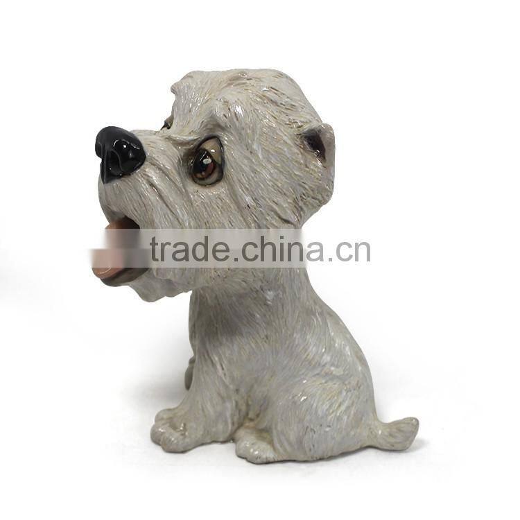 Lovely resin white dog statue