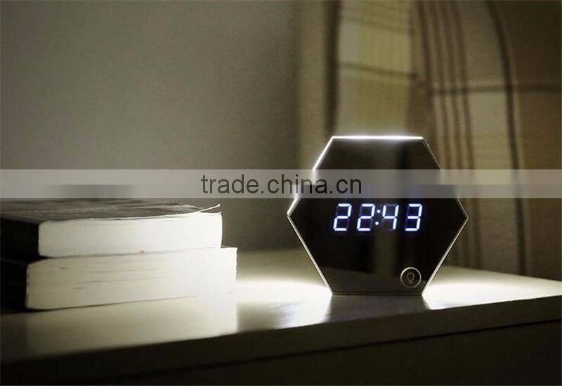Mirror alarm clock Multi function image digital alarm clock Thermometer alarm clock LED mirror Nightlight clock