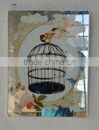 Custom printed mirror for home decor with beautiful artwork printed on mirror surface