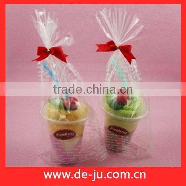 Small Basket Package Strawberry Ribbon Gift Cake Towels