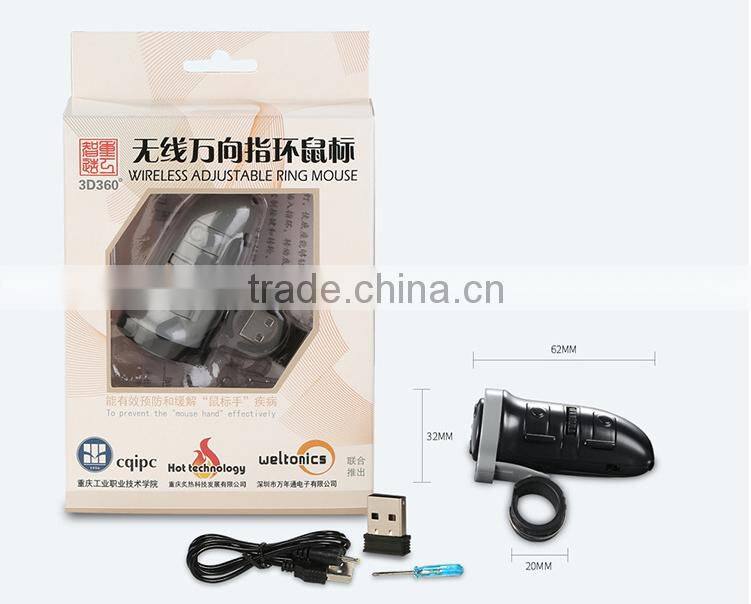 Universal 2.4Hz USB Wireless Wearable Finger Rings Mouse 1600dpi For All Notebook Laptop Tablet Desktop PC