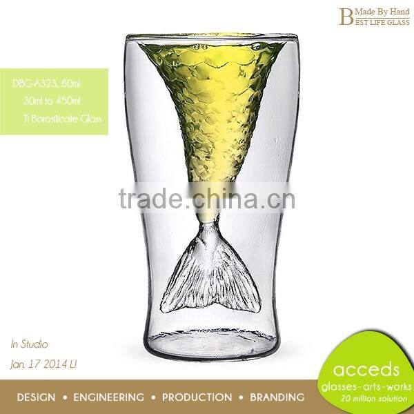 Ti-Borosilicate Novelty Hand Blown Special Shape Giant Beer Glass