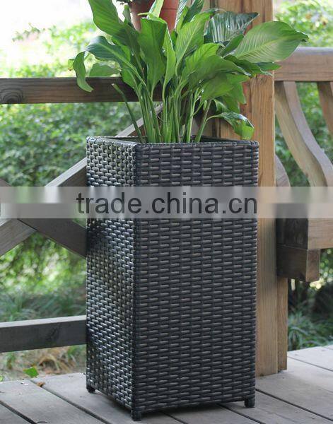 FO-9405 Outdoor Tall Square Synthetic Rattan Planter