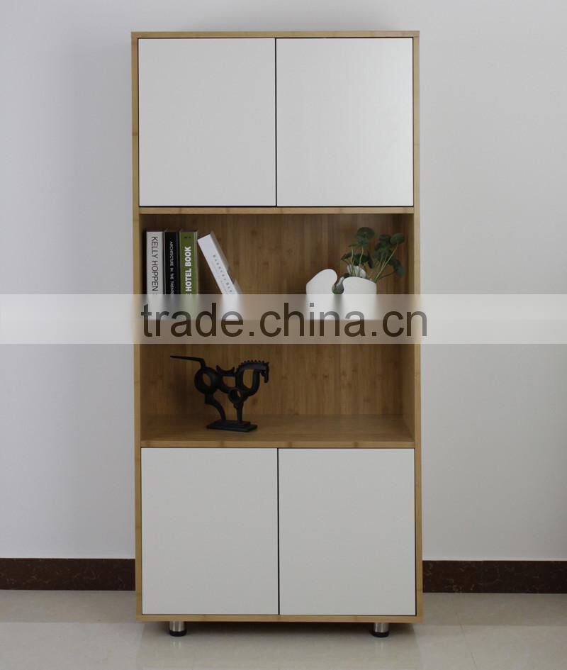 Popular natural bamboo storage cabinet beside wall for display