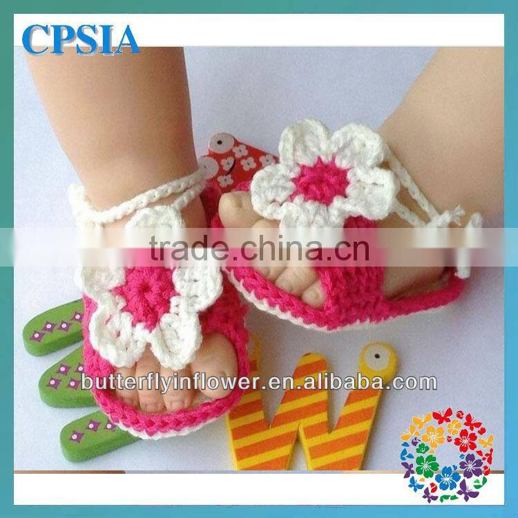 Fashion Soft Hand Crochet Baby Shoes Fancy Baby Girls Shoes Cute Crochet Knitting Baby Shoes