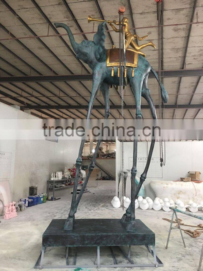 Fiberglass long legs elephant sculpture tall 5m