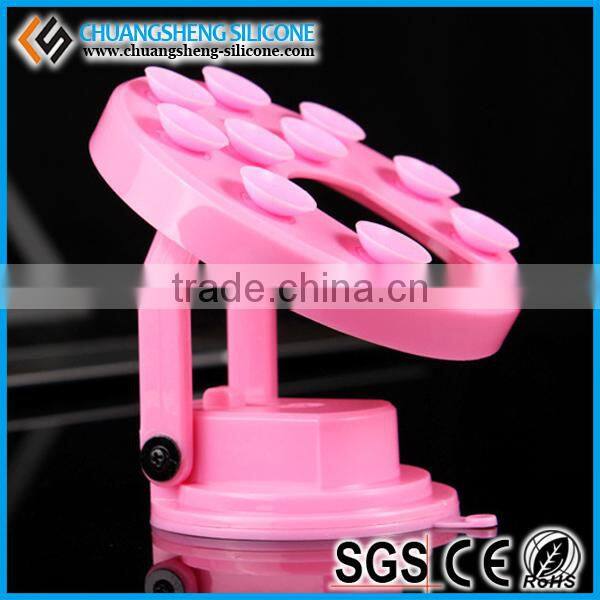 360 degred rotating car sucker phone holder, silicone holder, plastice phone stand