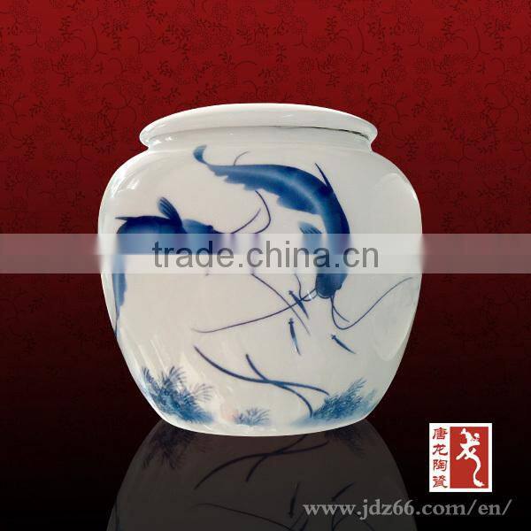 Chinese blue and white design ceramic cream and sugar jar