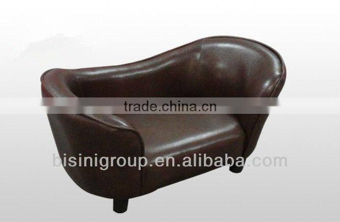 Bright brown colour sofa pet bed, smooth leather pet bed (BF07-80056)