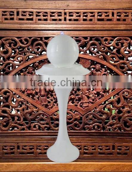 simple saucer shape fiber glass water fountain with led ball