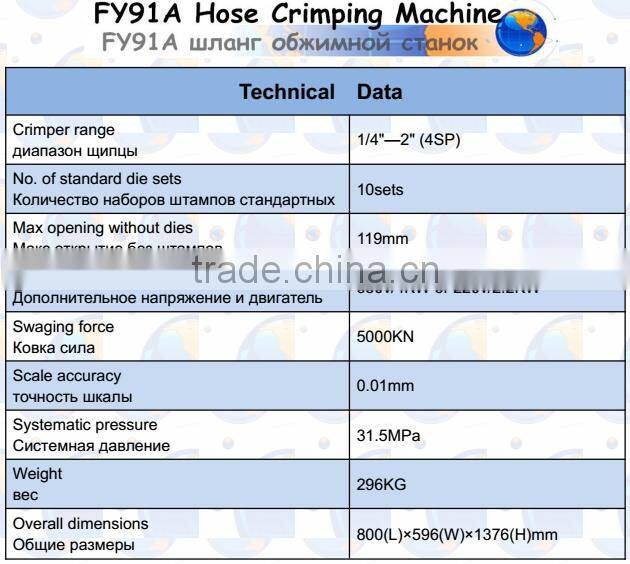 Hose Crimper/crimping tools/Hydraulic hose crimping machine for sale/2016 hot sale for 2" 4SP 4SH