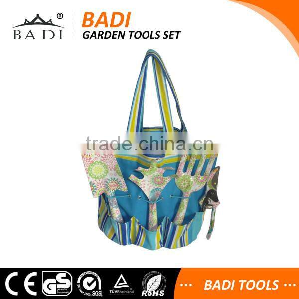 4 pcs set whole floral printing garden tool sets with garden shovel/pruner/fork/cultivator