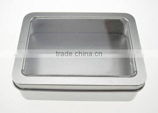 PVC clear window metal tin box