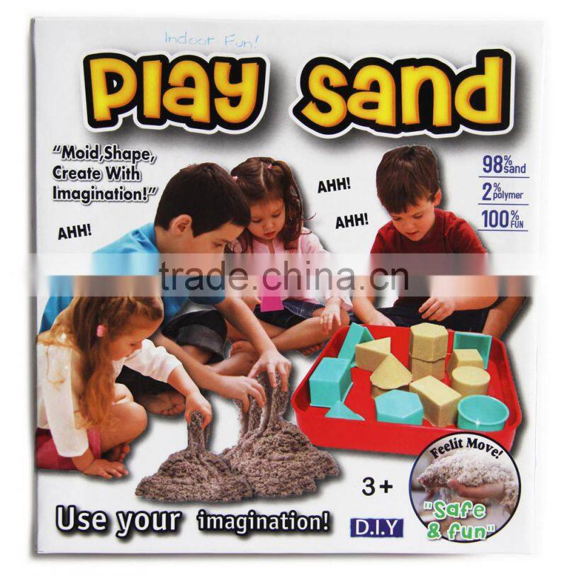 22015 hot selling DIY educational moving magic play sand with Tools and Molds for kids
