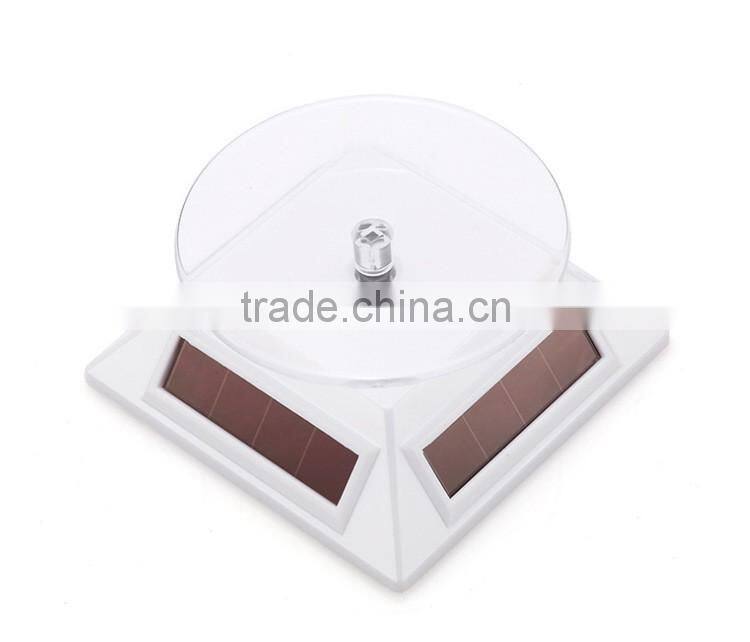 Solar Powered Rotating Jewellery Mobile Phone Ring Bracelet Watch Display Stand