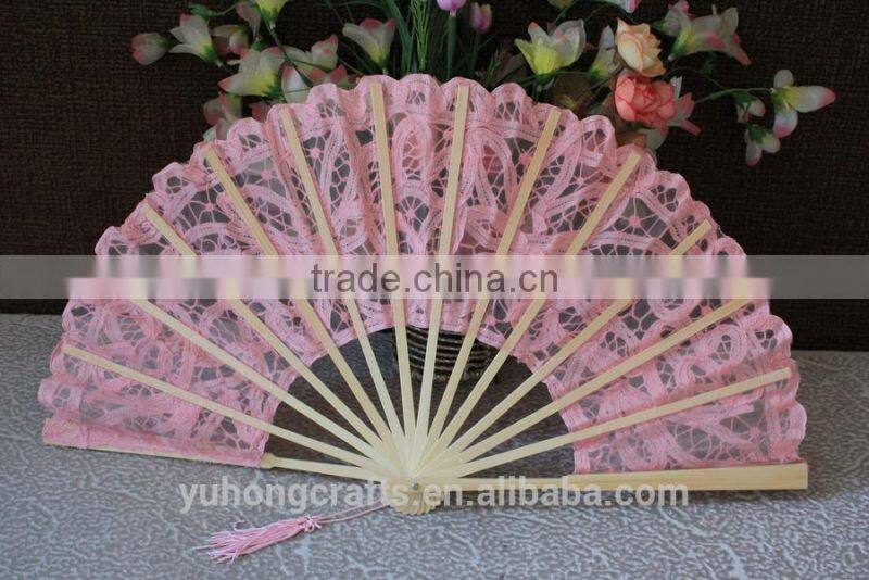 Handmade high quality cotton lace fan