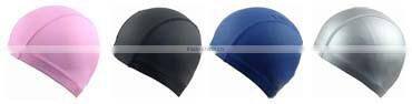 PU Stripes water quality lycra polyester sport swimming caps