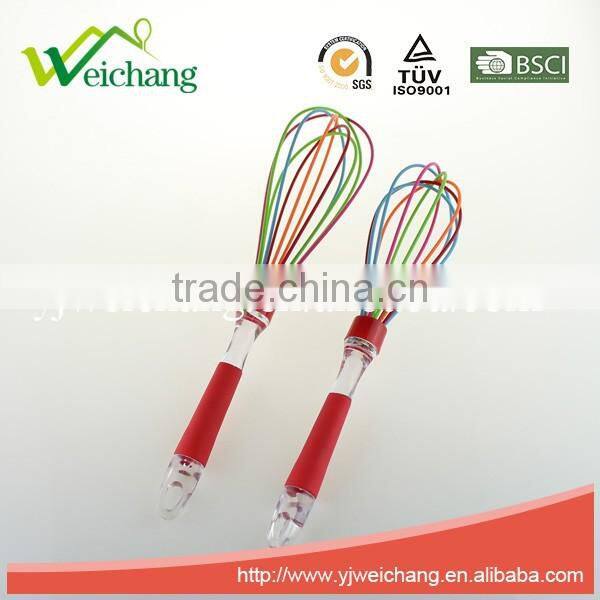 WCJ856 Hign Quality Silicone Egg Ehisk with Plastic Handle Wholesale Egg Beater