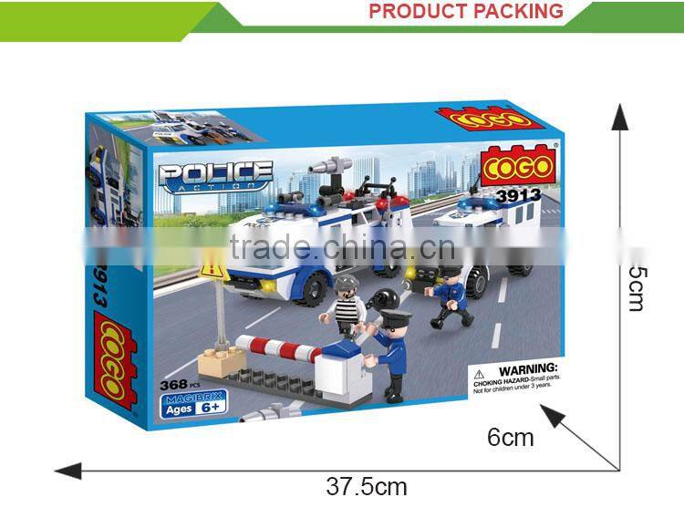 Hot sale city creative plastic building police set toy connecting blocks
