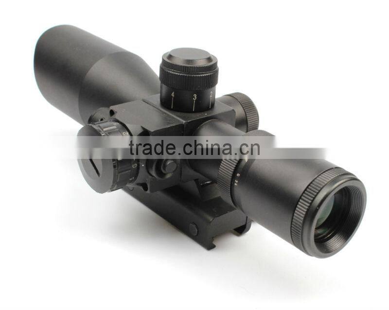 New compact 2.5-10X32 riflescope red green Mil-Dot Reticle with side attached red laser sight scope combo (FDA certified)