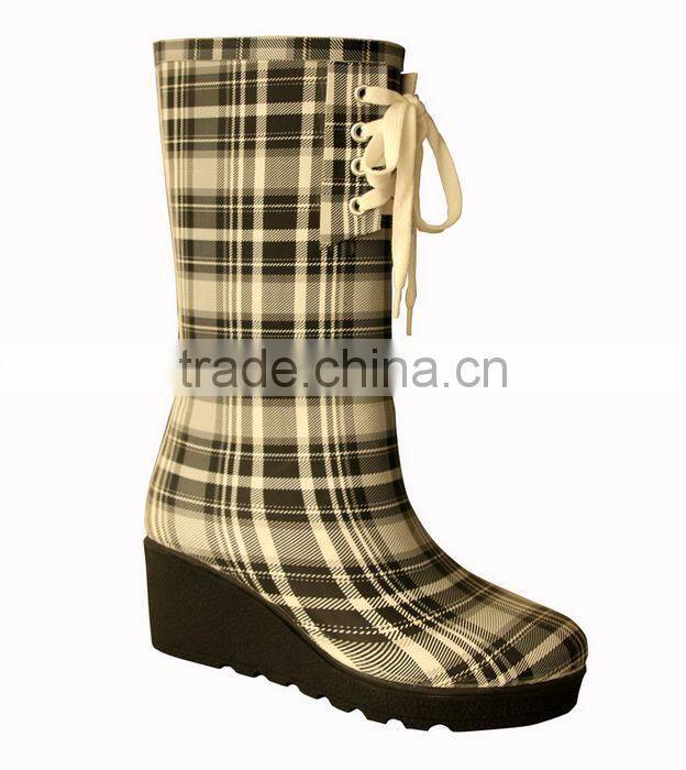 wedge heel custom made rain boots,sex ladies rubber rain boots