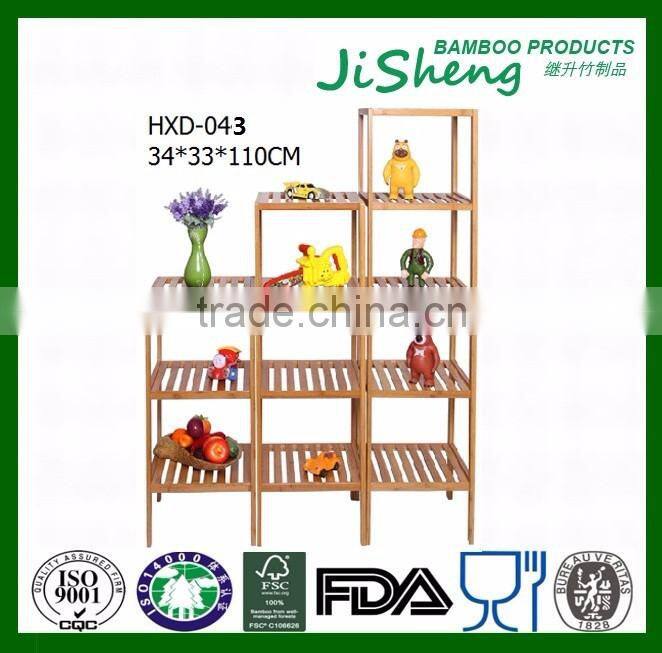 Top Sales 4-tier Bamboo Wooden Storage Display Shelf