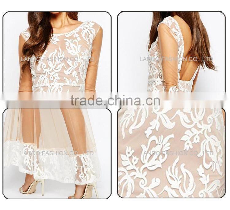 Latest long sleeve maxi party wear dresses long umbrella nude frog dress for girls