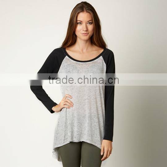 2016 plain thin long t shirt woman t-shirt