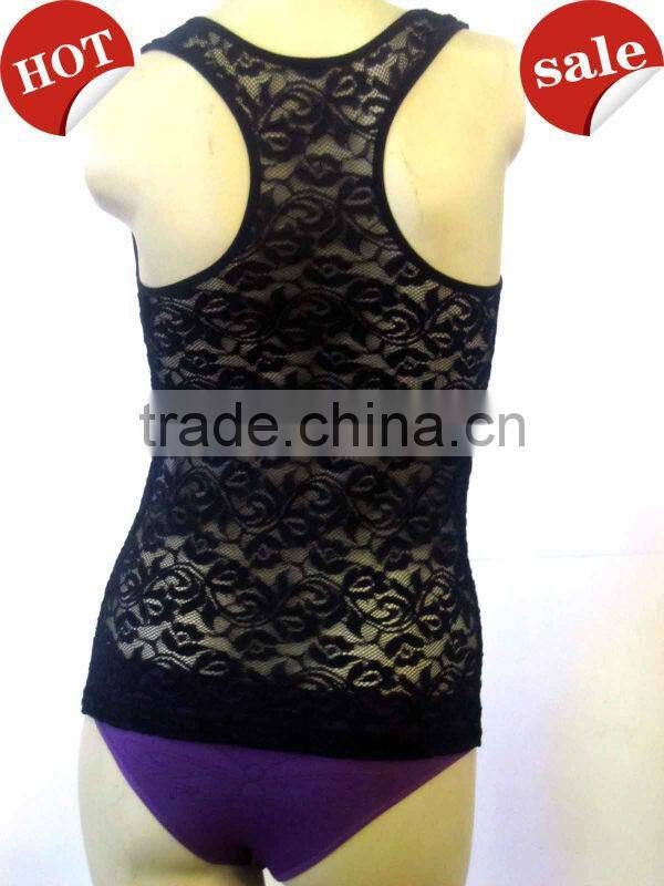 Sexy Crochet Eyelet Lace Back Cami Vest Tank Top