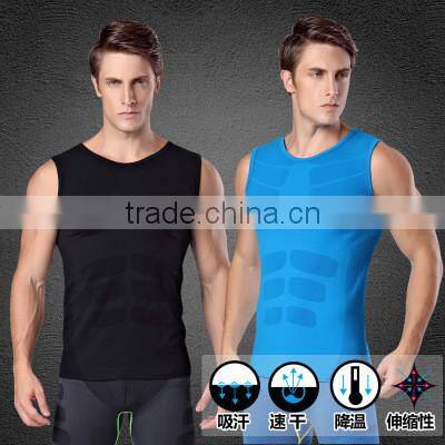 new model fitness skinny bodybuilding excercise sleeveless compression shirts for men