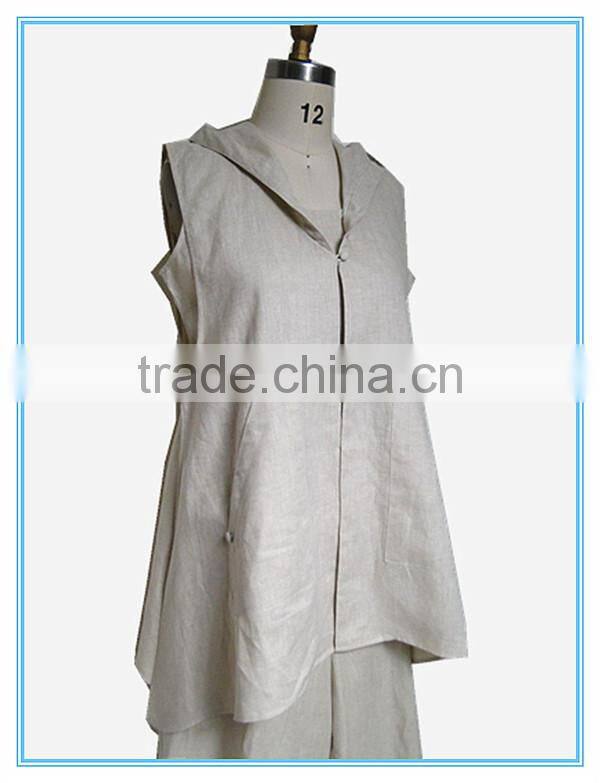 Plus Size Ladies Pant Suits Linen Fabric