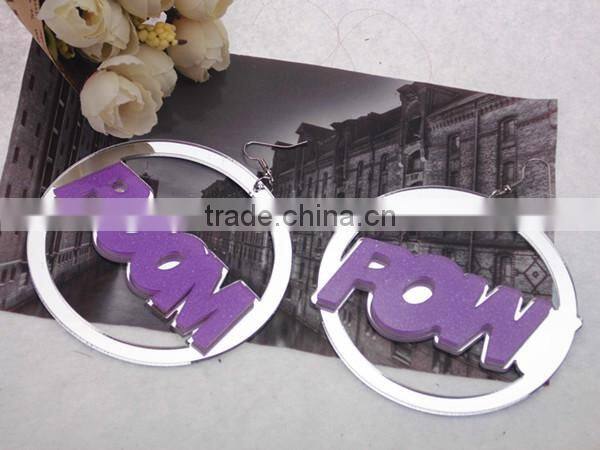 Hip Hop acrylic map earring custom acrylic map earrings 2015 Punk earring jewelry