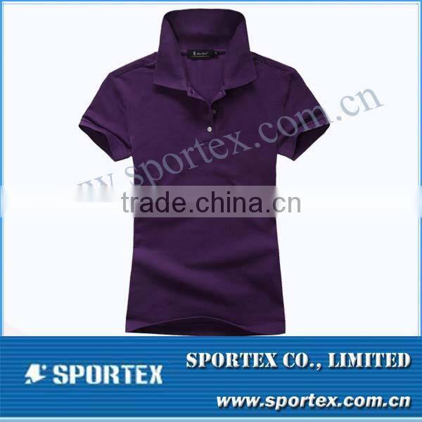 Polo t shirt for ladies with 100% cotton / cotton polo shirt