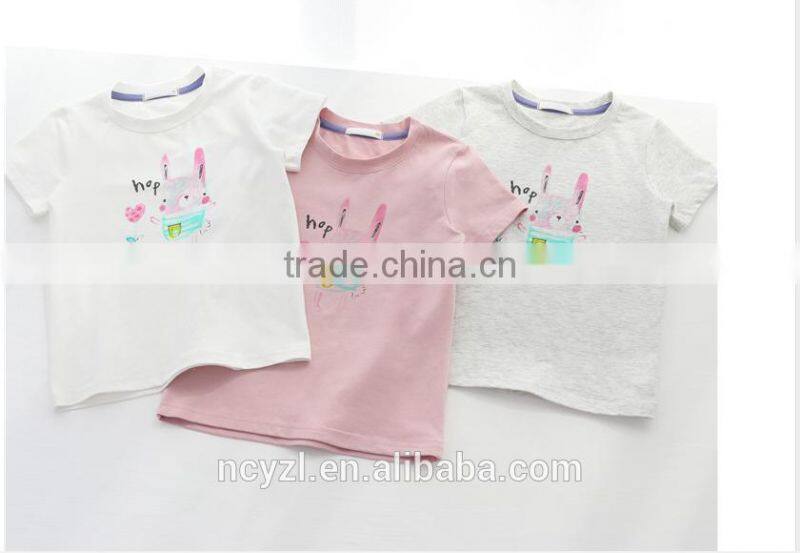 2016 custom wholesale 100% cotton cute style children/baby t shirt