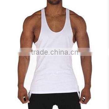 100% cotton racer back wholesale custom plain mens fitness stringer tank top