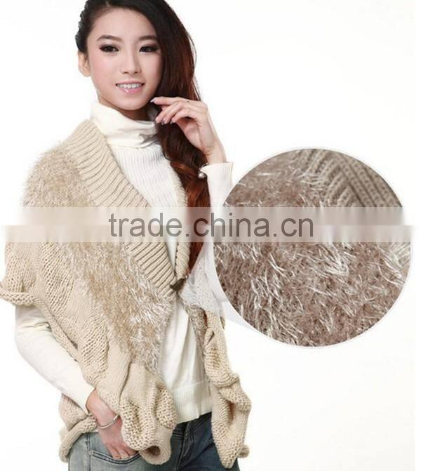 2016 latest design spring smiles batwing sleeve free size Korean style half sleeve loose knit cardigan latest